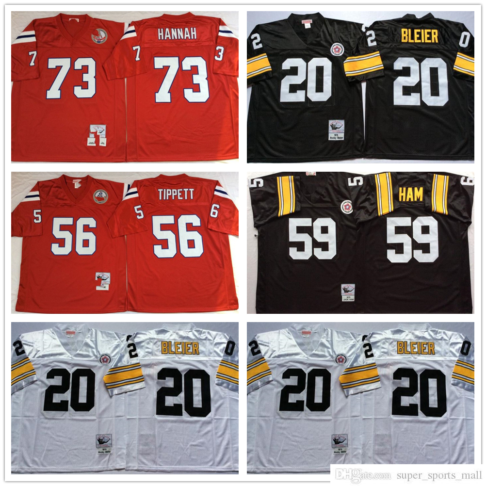 

NCAA 75th Vintage Football White 20 Rocky Bleier Jerseys Stitched Mitchell and Ness Red 56 Andre Tippett 73 John Hannah Jersey Black 59 Jack Ham College, Same as picture