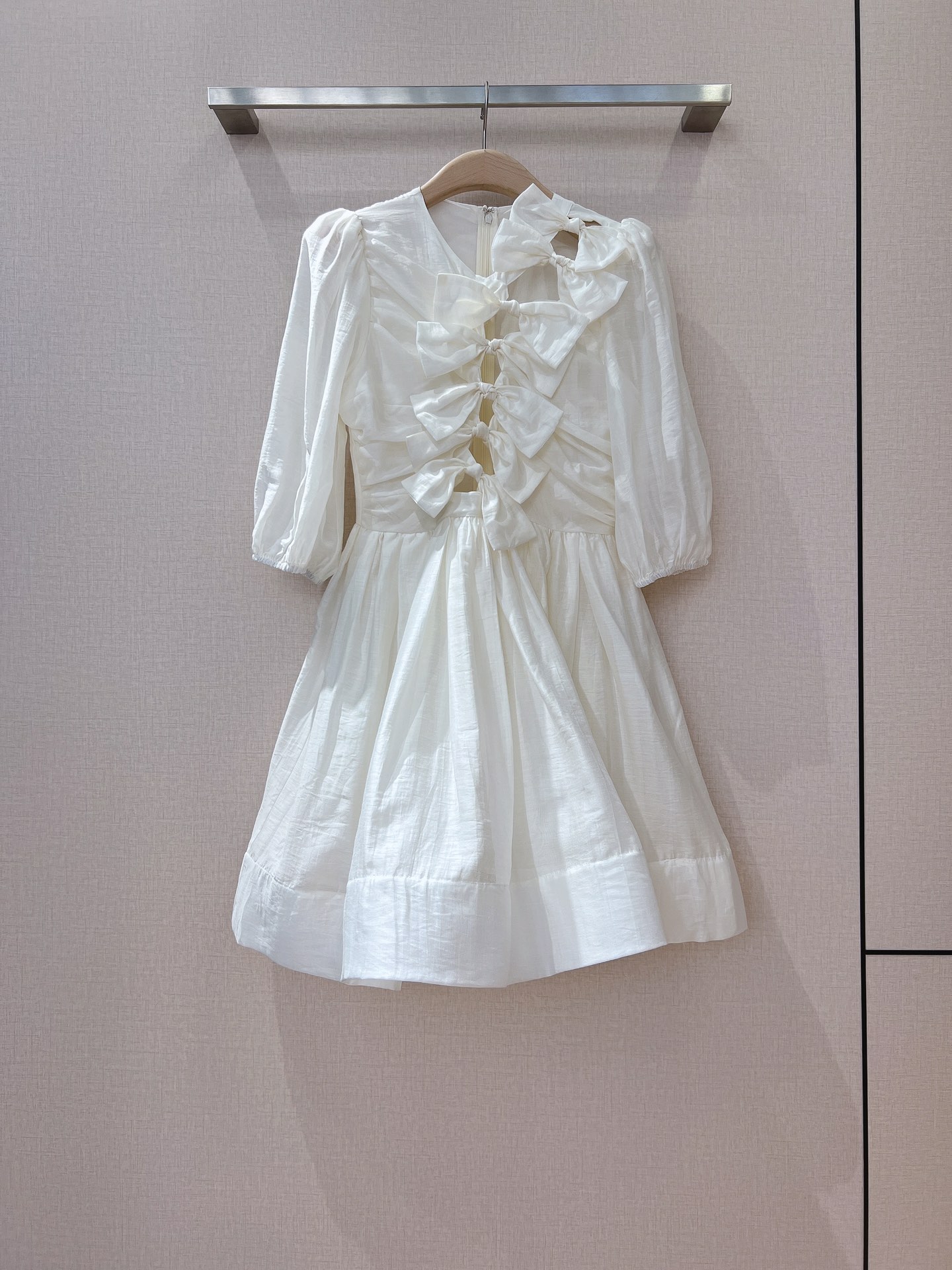

2022 European fashion summer new dress exquisite bow Princess Dress, Ivory