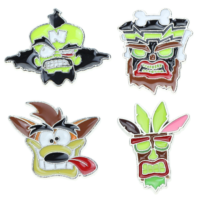 

European and American punk Brooch wish pop jewelry pirate navigation zinc alloy oil dripping axe skull cowboy Badge, Mixed colors