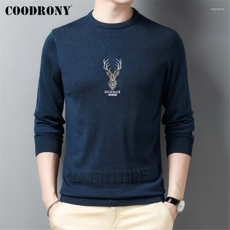 

Men' Sweaters Brand Men' O-Neck Knitted Wool Sweater Clothing Autumn Winter Arrival Casual Pullover Pull Homme Elk Design Z1048Men' M, Black
