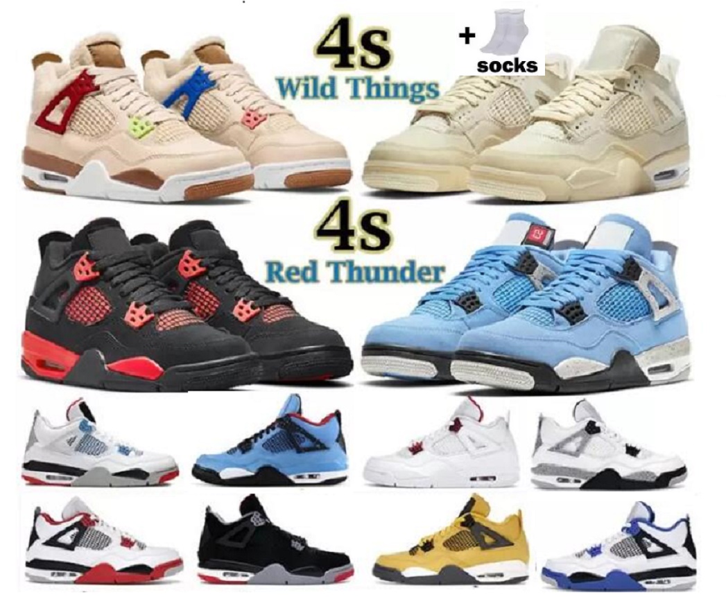 

top quality Jumpman 4s 4 Basketball shoes Bred UNC Black Cat University Blue The Cactus White Grey kids Big boy Pure Royal OG women running Sport Sneakers 36-47