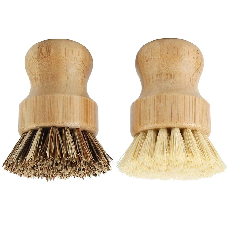 

Bamboo Dish Scrub Brushes, Kitchen Wooden Cleaning Scrubbers for Washing Cast Iron Pan/Pot, Natural Sisal Bristles DHL F0422