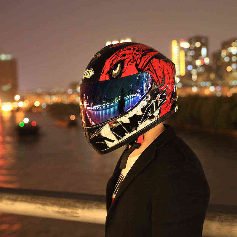 

New arrival brand AIS motorcycle helmet Men full face helmet professional racing helmet Cool personality decorative corners W220316
