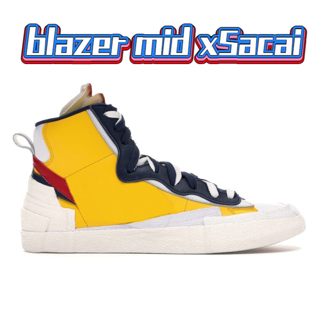 

2022 Fashion casual Shoes boots blazer mid xSacai men women white black grey Legend Blue Snow Beach luxury designer Sneakers mens trainers sneakers US 5.5-11, White grey