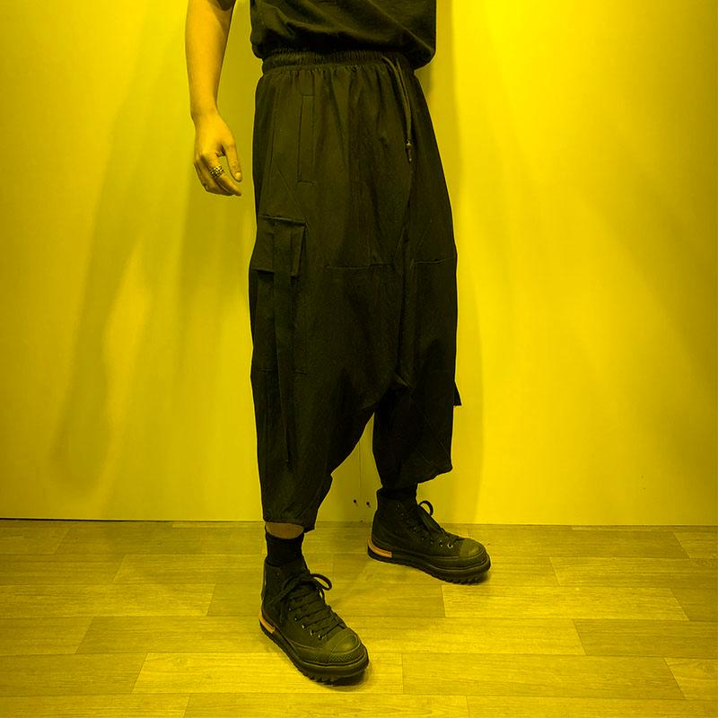 

Men' Pants Men' Classic Dark Fashion Multi-pocket Loose Simple Hanging Crotch Casual Large Size Haren PantsMen, Black