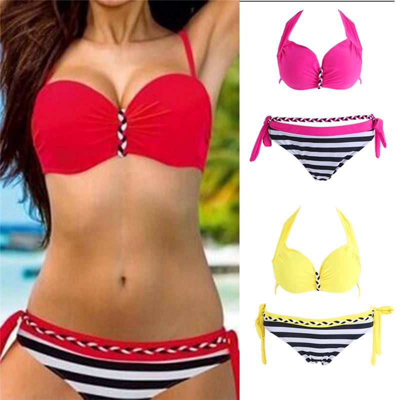 

Women' Swimwear Bikinis Set Sexy Bikini Women Swimsuit Push Up Plaid Bathing Suit Summer Beachwear, Yellow