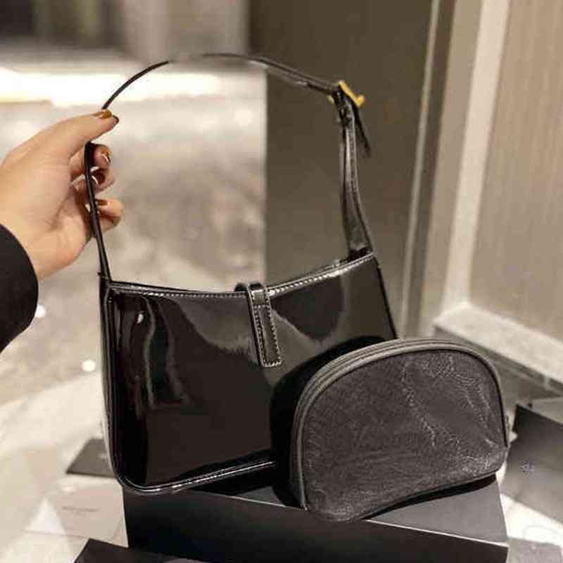 

Underarm bags Women Handbag Shoulder Leather Crossbody Bags Flaps Designer Female Purses with Cosmetic 220326, Black