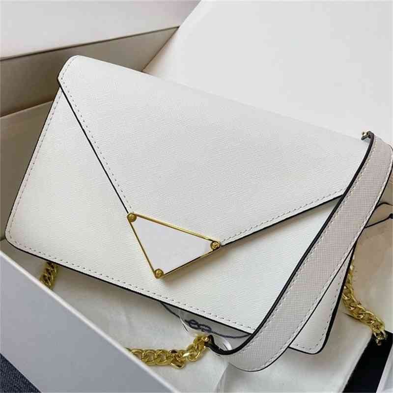 

Purse leather women's bag 2022 new triangular flap envelope versatile One Shoulder Messenger Bag Small Square, White