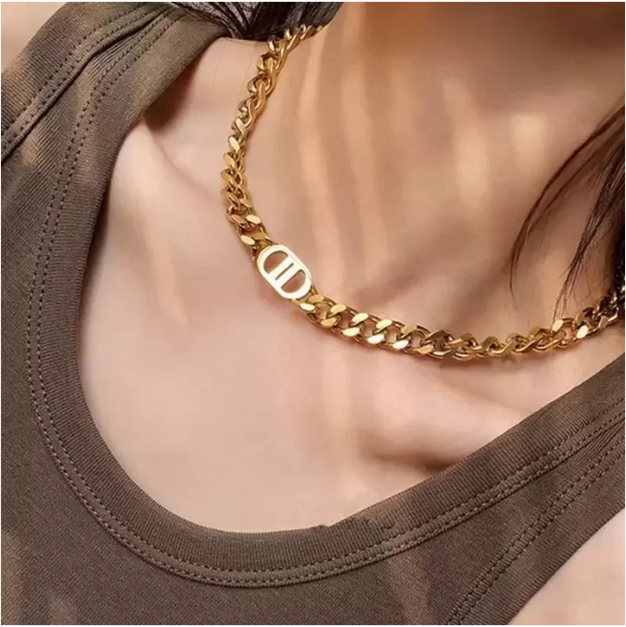 

Top Quality Brass Women Designer Earrings Necklace Simple Letter Pendant Luxury Fashion Jewelry