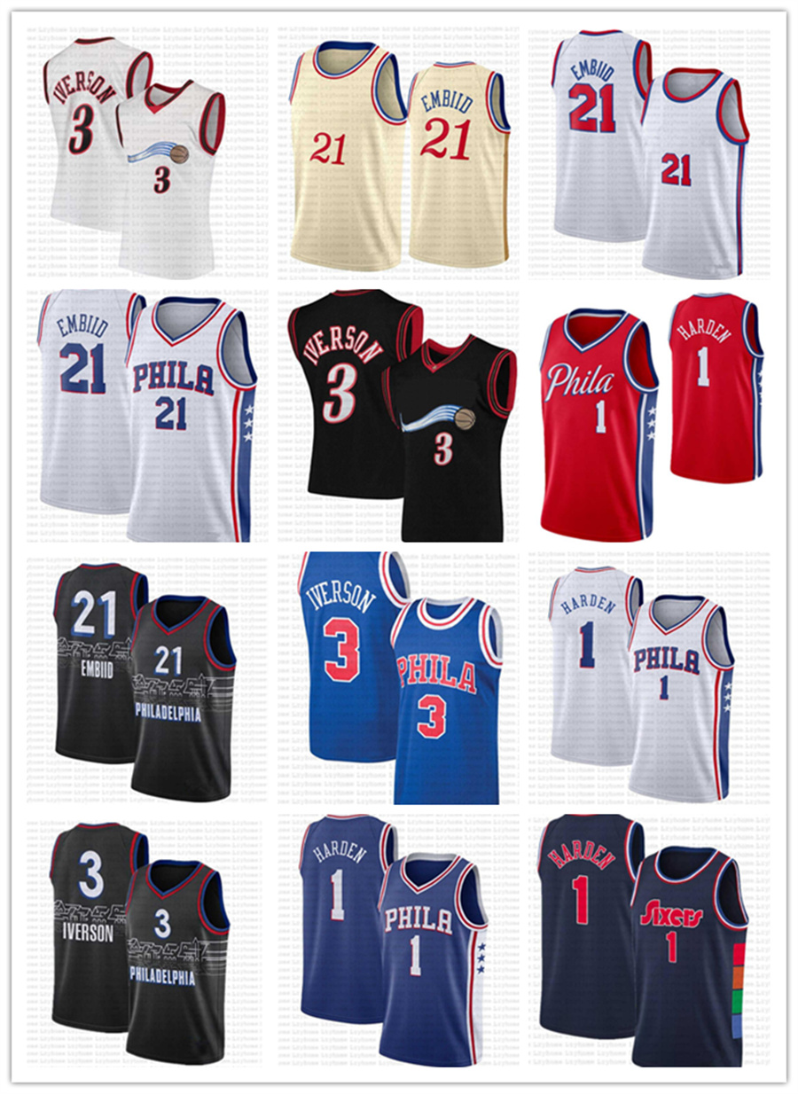 

2021 2022 New 75th Joel 21 Embiid James 1 Harden Allen 3 Iverson Basketball Jersey Tyrese 0 Maxey City Julius 6 Erving Joe sixer Retro Sports Jerseys Shirt