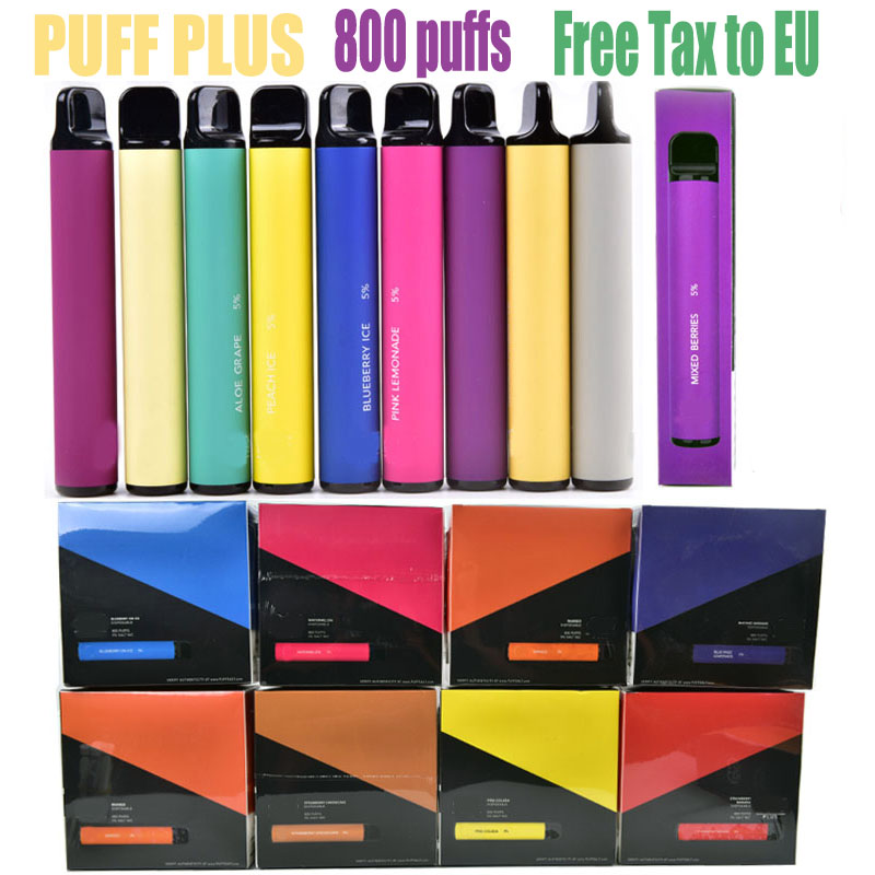 

Puff Plus Disposable vapes 800 puffs Device 550mAh Battery 3.2ml Vape pen Stick