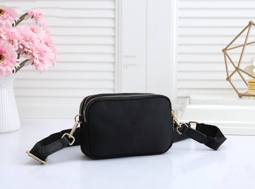 

Mens bag mini Shoulder crossbody Bags Women messenger square Phone pocket Triangle Logo Pack Designers Nylon leather Unisex handbag wallet purse casual Satchels, Black