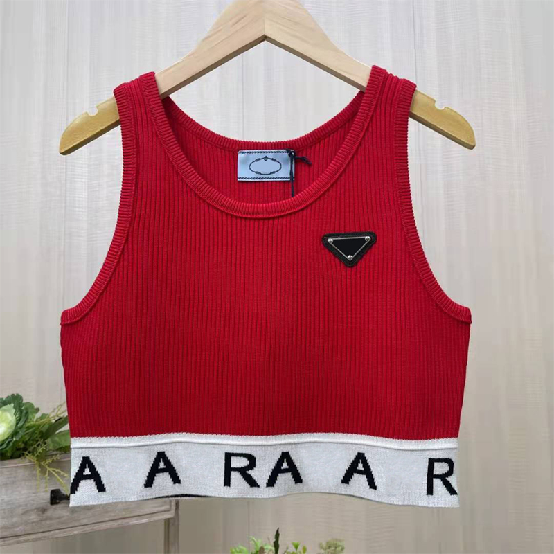 

2022 Women' Tanks Camis women designer Tops & Tees wide shoulder strap vest sleeveless top triangular letter badge T-shirt summer short sleeve women' clothing size -L, White
