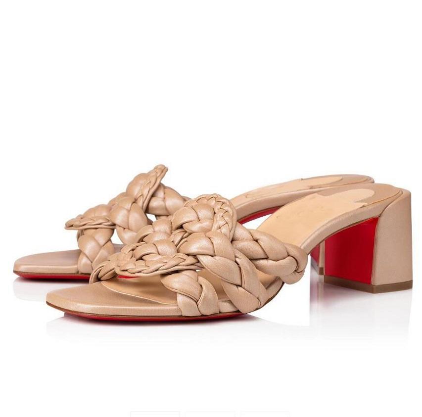

Perfect Designer Marmela Slippers Fashion Sexy Women Sandals Brands Red Bottoms Mules Sandal Lady Chunky Heels Outdoor Casual Beach Slides EU35-43