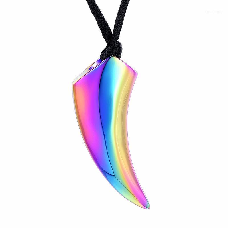 

Pendant Necklaces Wolf Tooth Cremation Urn Necklace For Ashes Men Stainless Steel Keepsake Memorial Jewelry