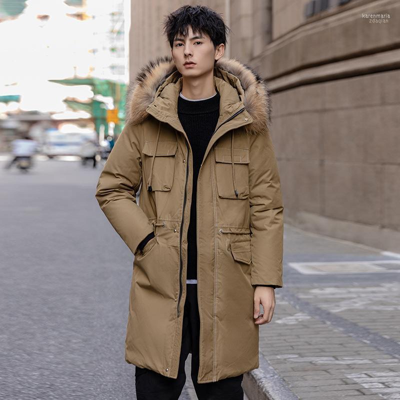 

Men's Down & Parkas Medium And Long Jacket Korean Youth Casual Loose Hooded Warm Padded Winter Trend Kare22, 928 black