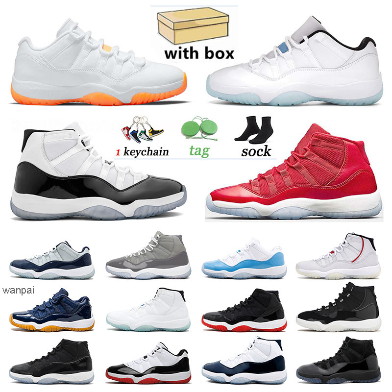 

Authentic Men Women Jumpman 11 11s 25th Anniversary Basketball Shoes Low Legend Blue Cap and Gown Citrus Sports Sneakers Concord Bred, B6 36-47 cap and gown