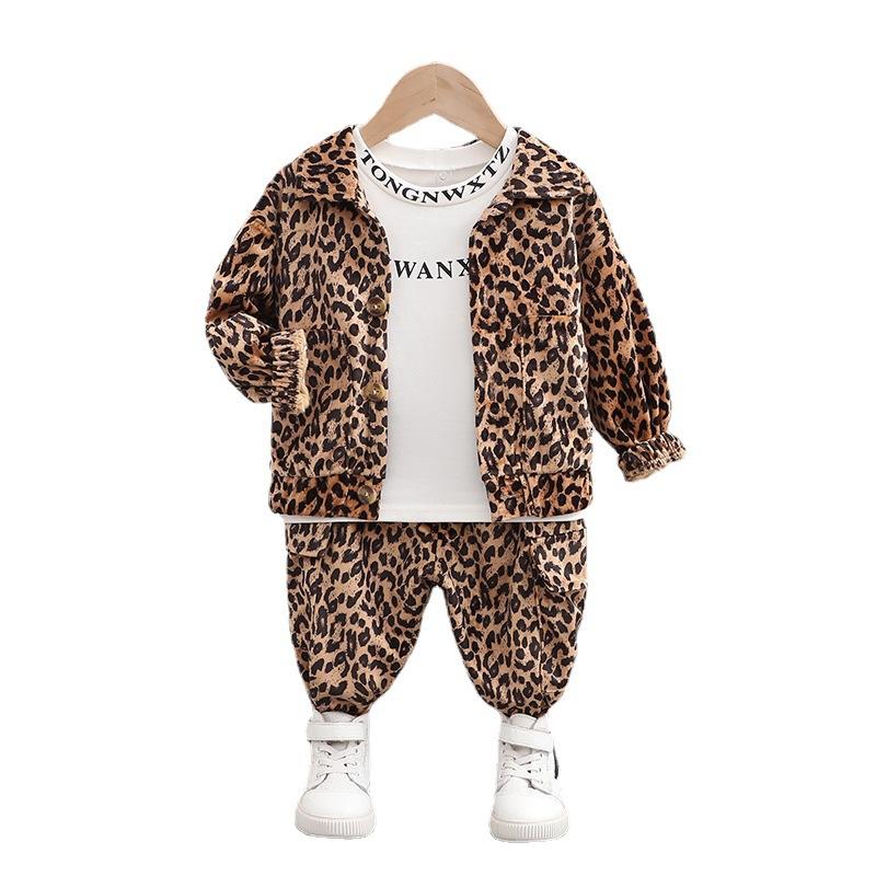 

Clothing Sets Spring Autumn Baby Girl Clothes Suit Children Boys Fashion Coat T-Shirt Pants 3Pcs/Set Toddler Sport Costume Kids TracksuitsCl, Brown