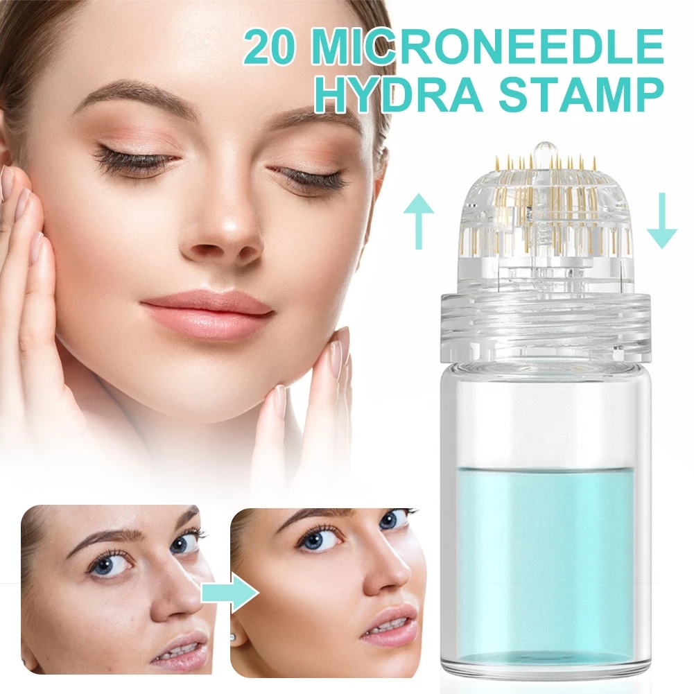 Skin Care Tools & Devices Hydra 20 pins Gold Painless Micro Needle Stamp 0.25mm Plated Titanium Microneedle Needle Microneedling Tool-image-764179768