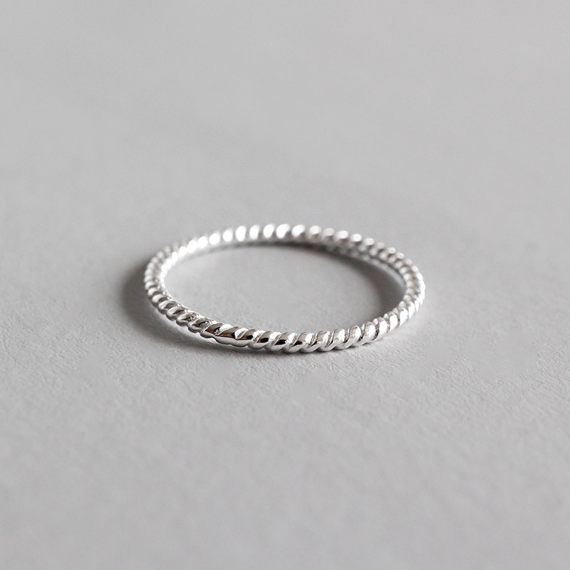 

100 925 Sterling Silver Rings For Women Bijoux Fashion 1 2mm Twist Ring Anillos de plata 925 Anel Feminino Jewelry 220716