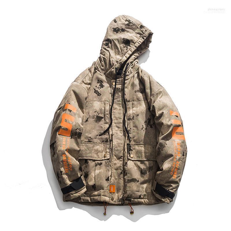 

Winter Cotton Jacket Coat Men 2022 Warm Thick Printed Padded Camouflage Hooded Parkas Wondbreaker Hip Hop Jackets1 Phin22, Yellow camouflage