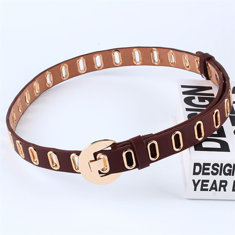 

Female Metal Pin Buckle Women s PU Leather s Ladies Fashion Openwork Waistband Womens Casual Belt 220615, Black