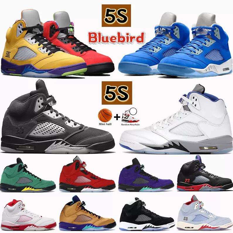 

5 5s Basketball Shoes Bluebird what the anthracite alternate grape oregon blue suede white stealth raging red black metallic mens sneakers trainers