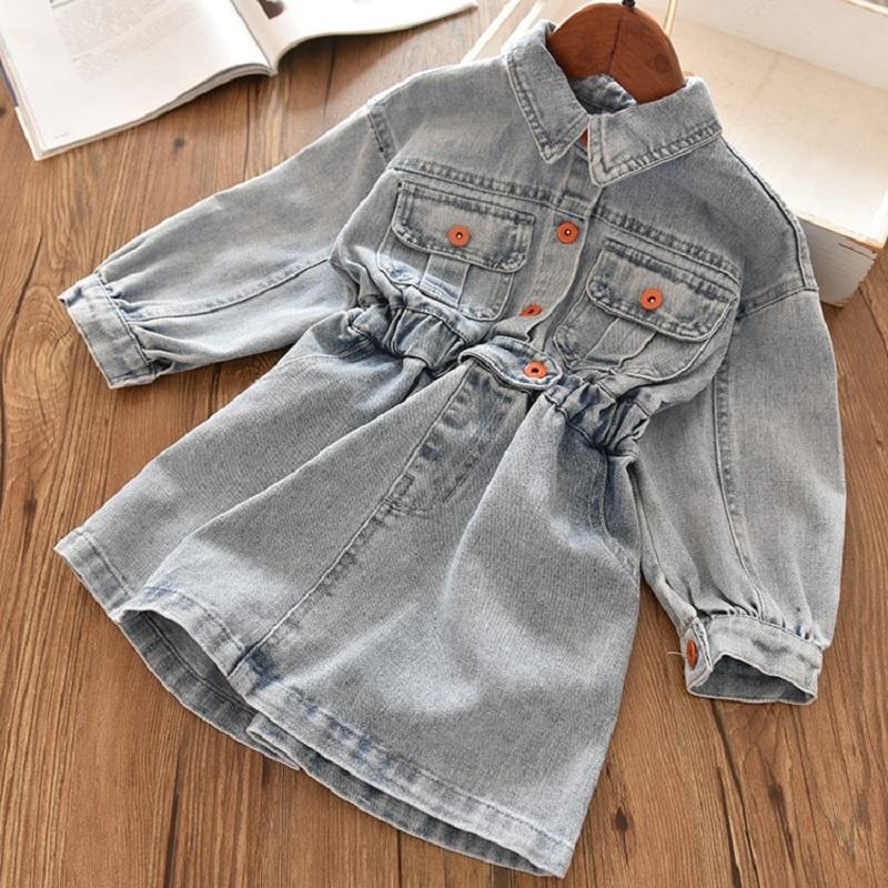 

Girl's Dresses 2022 Autumn Denim Baby Girl Fashion Kids For Girls Long Sleeve Clothing Teenagers 6 8 10 12 14 Years, Ttx245
