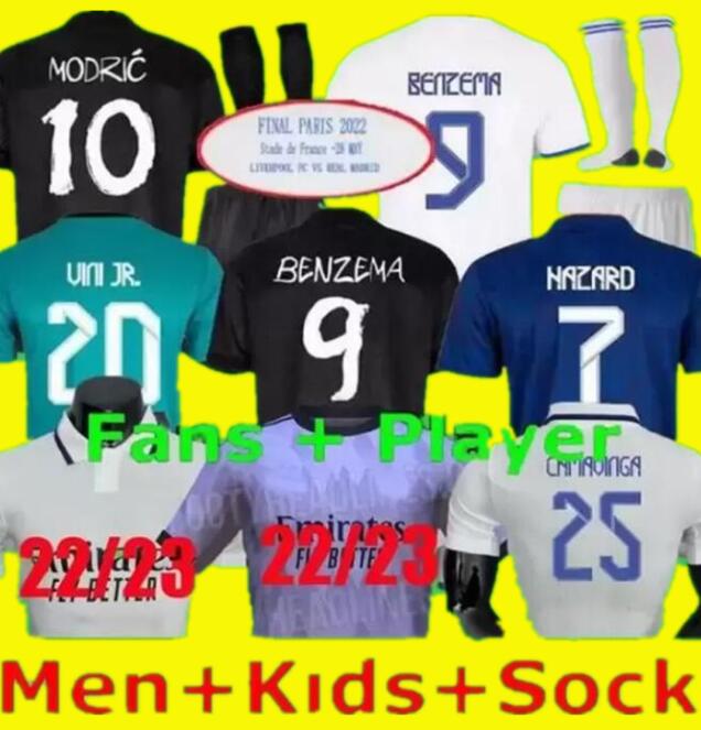 

2021 2022 2023 BENZEMA VINI JR champions final soccer Jerseys 21 22 23 ASENSIO HAZARD Isco KROOS MODRIC MARCELO ALABA football shirts men kids kit Real Madrids FINAL, 15