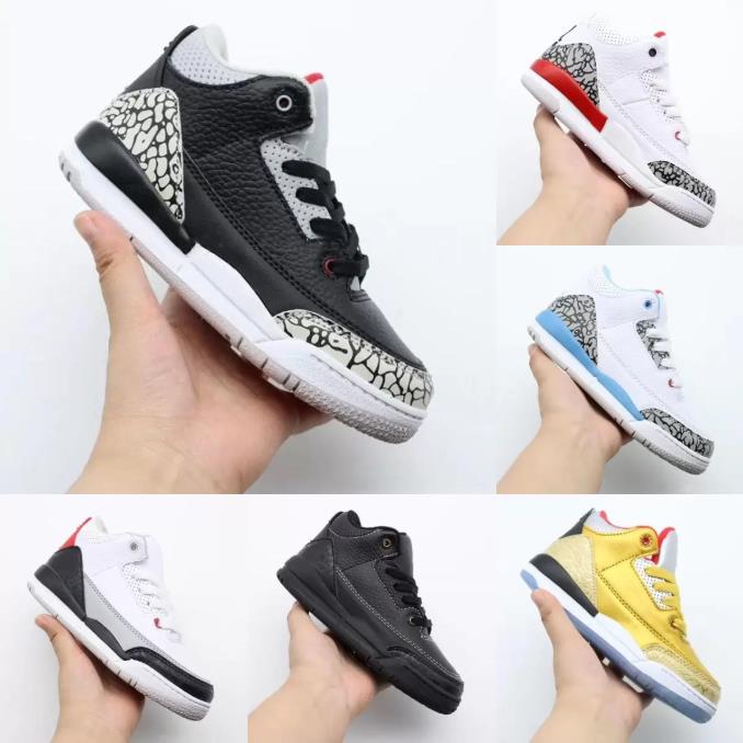 

Kids TD 3 3s Racer Blue Hall of Game Laser Orange White Cement 2011 Fire Red Basketball Shoes Children Toddler Girls Boys Sneaker Size 28-35, 10