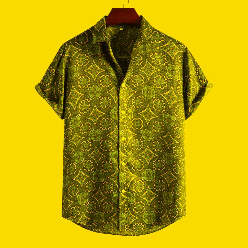 

Men' Casual Shirts Tops For ManPartyHawaiian Loose Short Long Sleeve Performance Shirt MenMen, Coffee