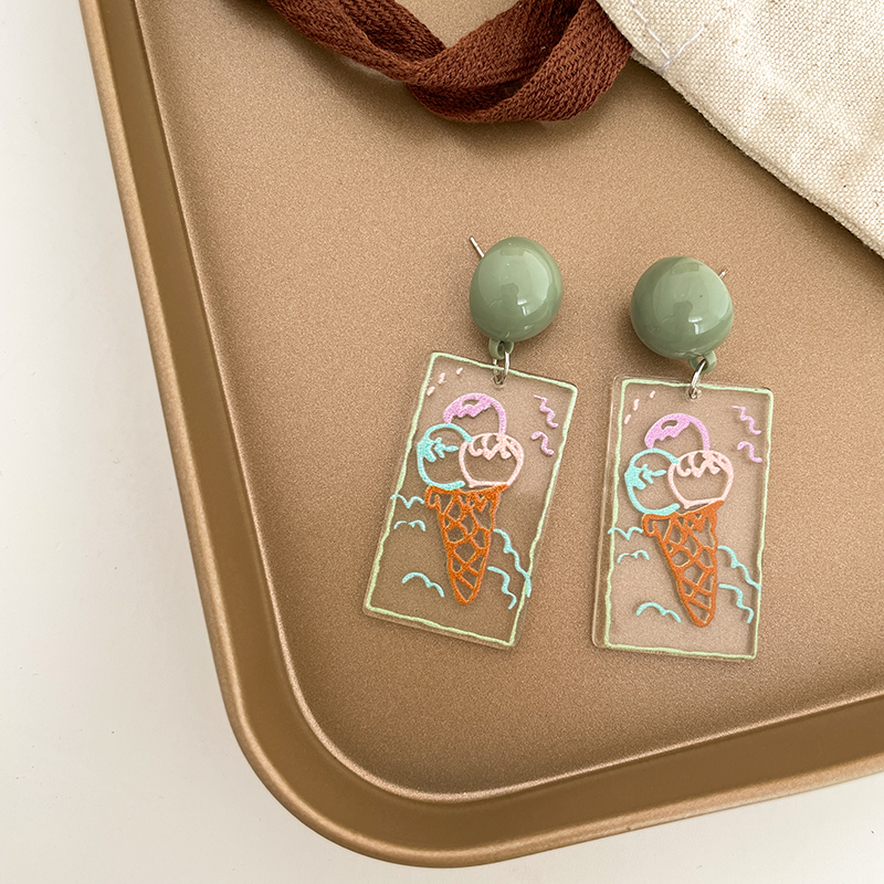 

Charm Summer Ice Cream Sweet Earrings 3D Printing 1552