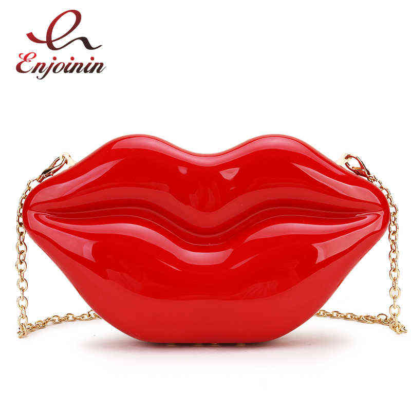 

Sexy Red Lips Design Women Party Clutch Evening Bag Dazzling Female Chain Bag Crossbody Bag Purses and Handbags Pouch Fashion T220727, Rose gold