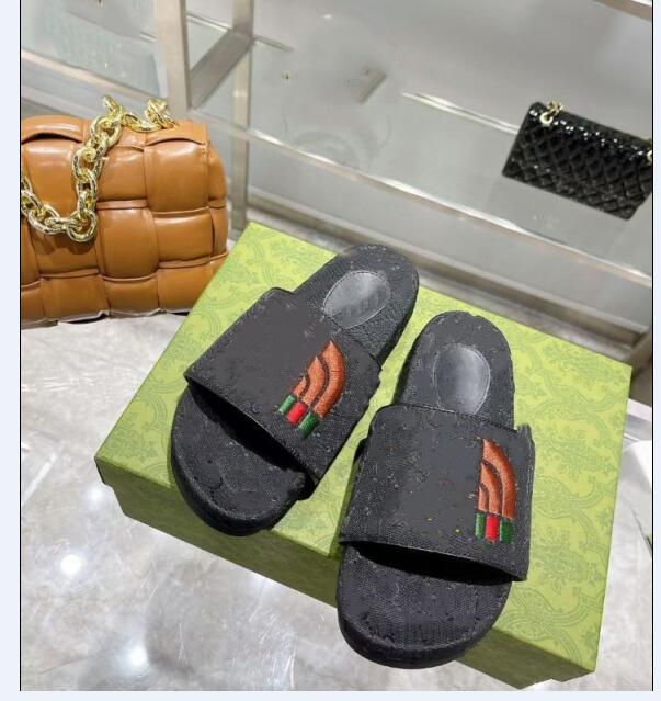 

Top Quality Designer Slides Mens Womens Slippers with Original Box Dust Bag printing leather platform shoes Fashion luxury summer sandals beach sneakers Slipper 01, Black