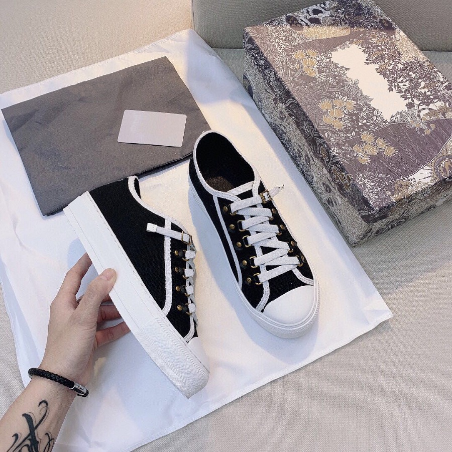 

Classics Women sneakers flat Designer shoes Canvas and Real Lambskin Loafers two tone cap toe Fashion sneakers casual shoe 1978 001, #14