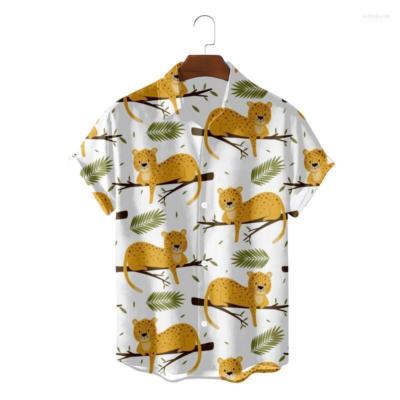 

Men's Casual Shirts Fashion Hawaiian Shirt For Men Summer Beach Clothes Cartoon Animal Camisa Blusas Blouses Button Up Streetwear Chemise El, Csdw-1339