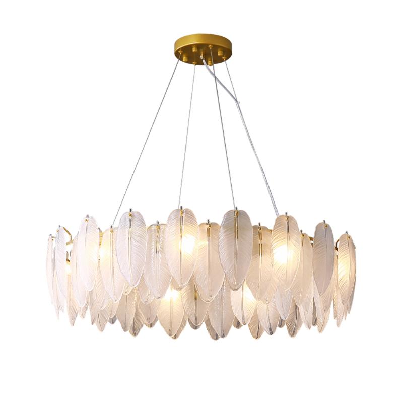 

Pendant Lamps Nordic Glass Feather Chandelier E14 Dining Room Living Bedroom Decoration Home Lighting
