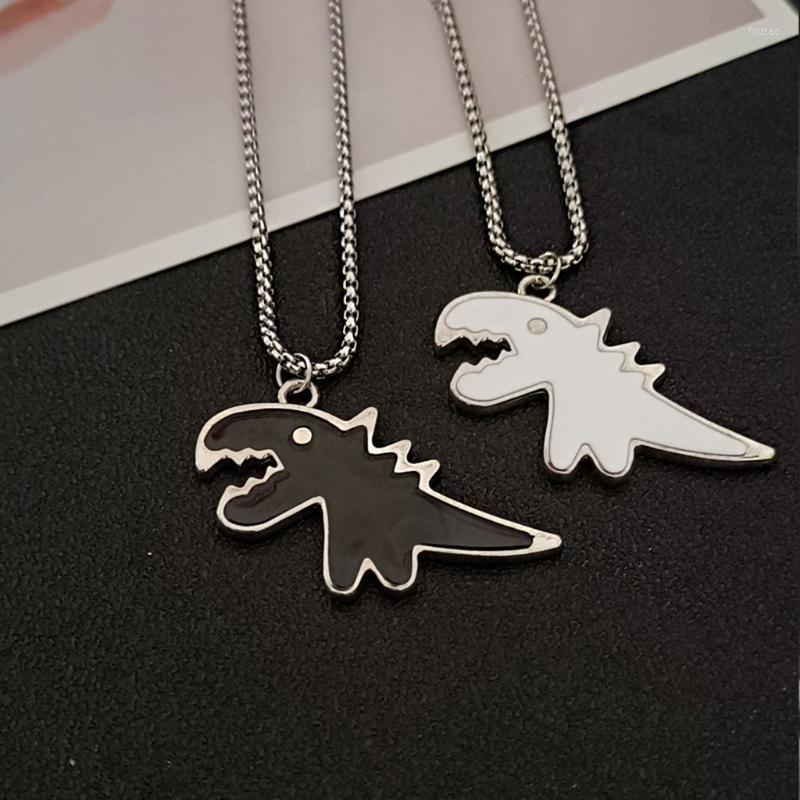 

Pendant Necklaces Pcs Couples Dino For Women Men Matching Friend Trendy Promise Chains Teens Neck Jewelry Ins LXAEPendant