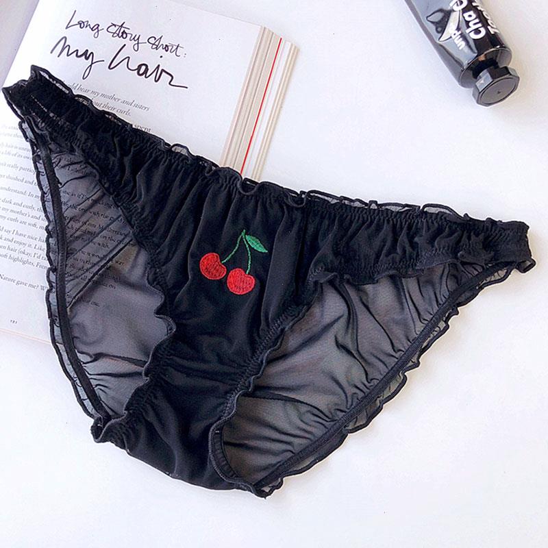 

6xl Large Size Sweet Women Panty Fancy Sexy Lace Female Lingerie Temptation Low-waist Panties Fruit Ins Embroidery Womens Mesh Briefs