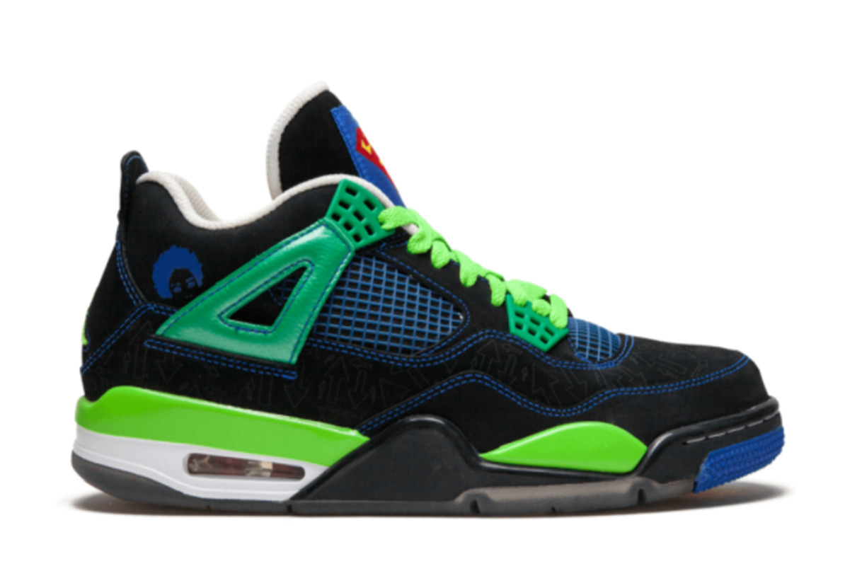

Shoes Womens Jumpman 4 Retro Doernbecher Black vibrant green blue Sneakers Men Women Basketball Shoe Outdoor School Wear Size 40-47.5, With original logo