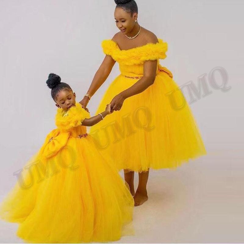 

Girl's Dresses Golden Ruffles Tulle Toddler Birthday Flower Girl Dress Aline Teen Wedding Party Fashion Show First Communion All AgesGirl's, Black