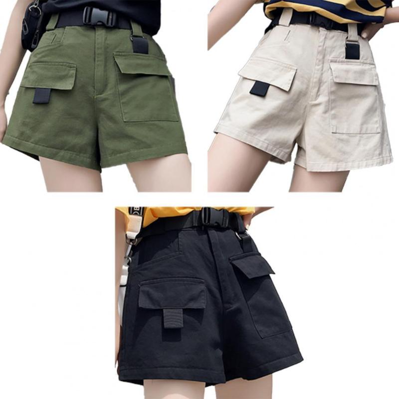 

Women's Shorts Women High Waist All-match Pure Cotton Adjustable Cargo For ShoppingWomen's, Khaki