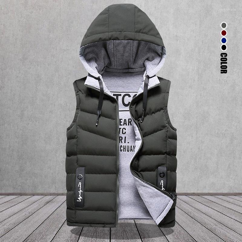 

Men' Vests Brand Vest Winter Sleeveless Jackets Down Men Hooded Warm 2022 Casual Outwear Hat Detachable Outer Kare22, Hq9917green