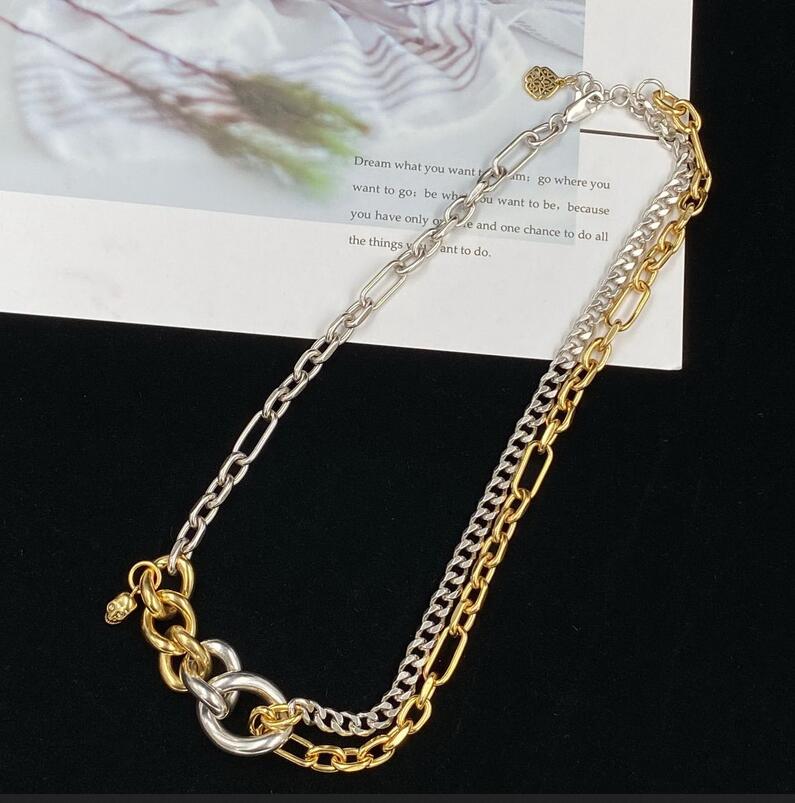 

New designed Skulls love hearts pendants women's Necklace ladies Vintage Brass Pearly Necklaces Designer Jewelry 034