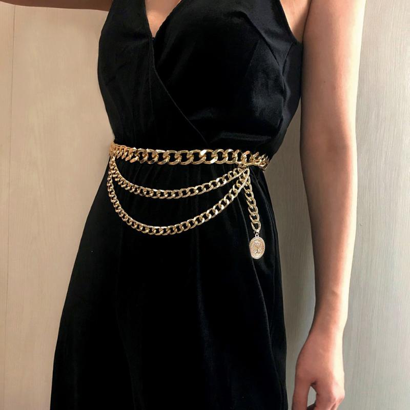 

Belts Pants Belt Chain Clothing Accessories Multi-layer Waist Hip Hop Tassels Fashion Special Appearance Choker Jewelry, Black;brown