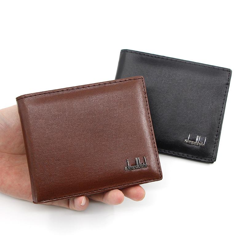 

Wallets Men's Wallet Fashion Card Holder Male Leather Purse Bags Female Bag Men Coin Credential HolderWallets, Black