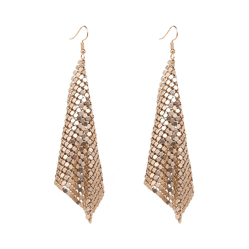 

Fashion Earrings Metal Sequins Tassel Earrings Creative New Square Geometry Long