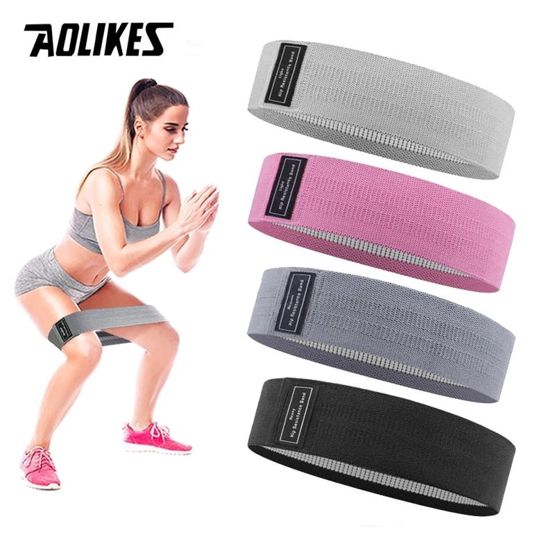 

AOLIKES Durable Hip Circle Band Yoga Anti slip Gym Fitness Rubber Exercise Braided Elastic Lifting Resistance 220716, White