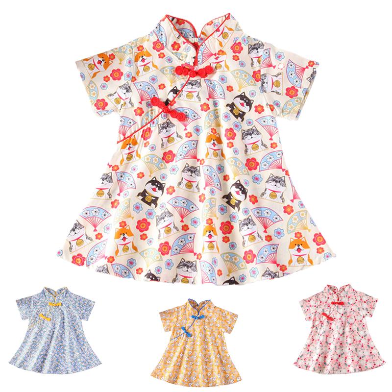 

Girl's Dresses Summer Child Girl Qipao Chinese Style Cheongsam Knot Button Teen 2 4 6 8 Yrs Traditional Ethnic Costumes 10 12 YearsGirl's, Girl qipao 03