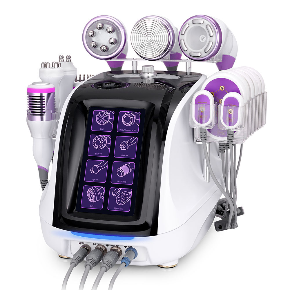 9 en 1 40K Lipo laser perdre du poids minceur machine RF cavitation ultrasonique resserrement de la peau BIO élimination des rides LED pads instr